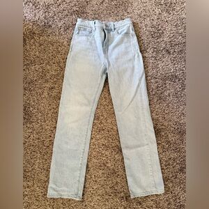 Madewell High Rise 90’s straight Light Wash Jeans
